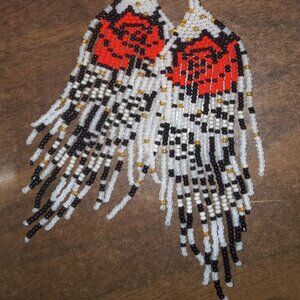 💙 Handmade Beaded Earrings – $65 💙
